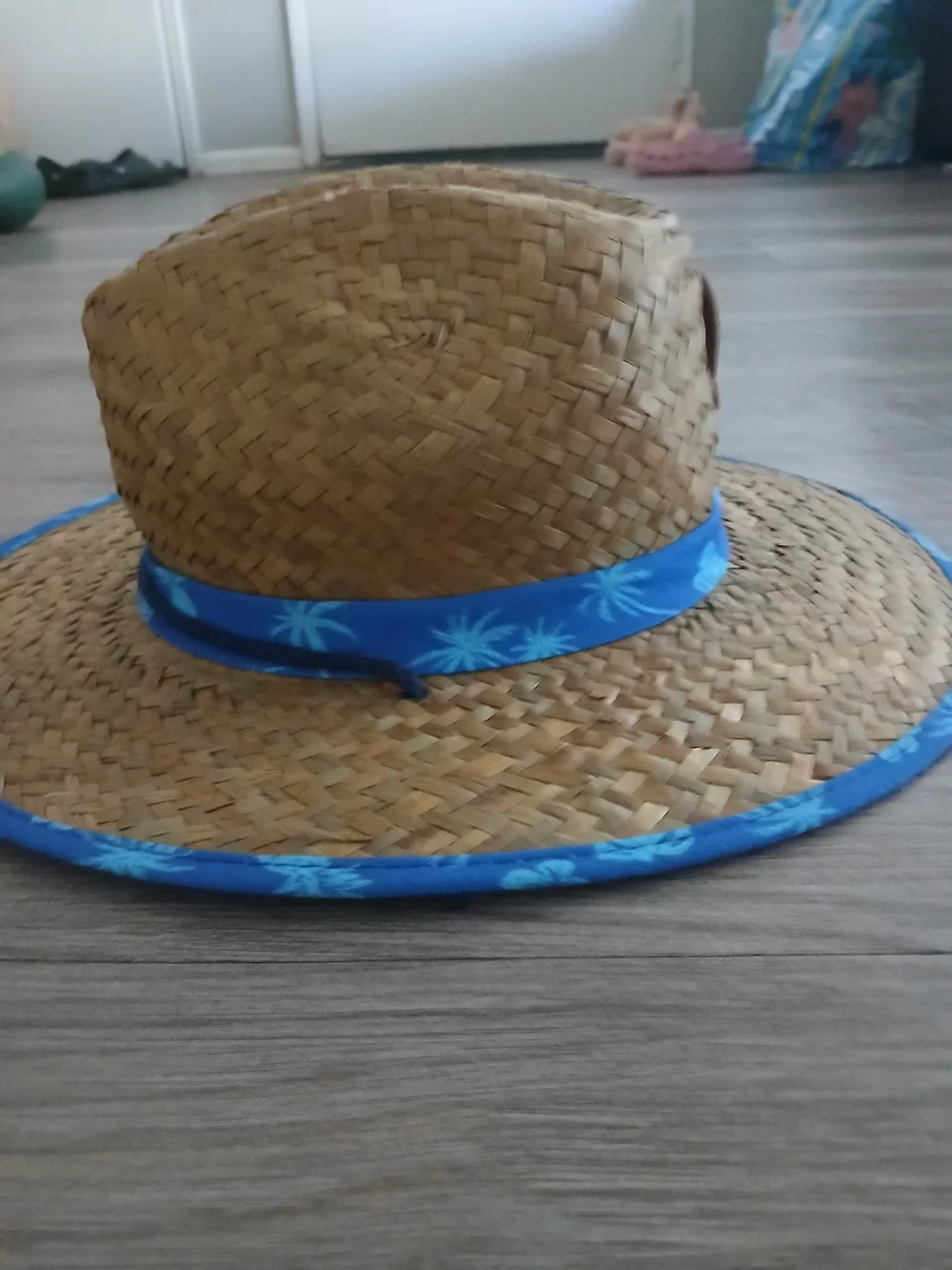 Straw Tommy Bahama Boy Hat with Blue Pineapple Trim
